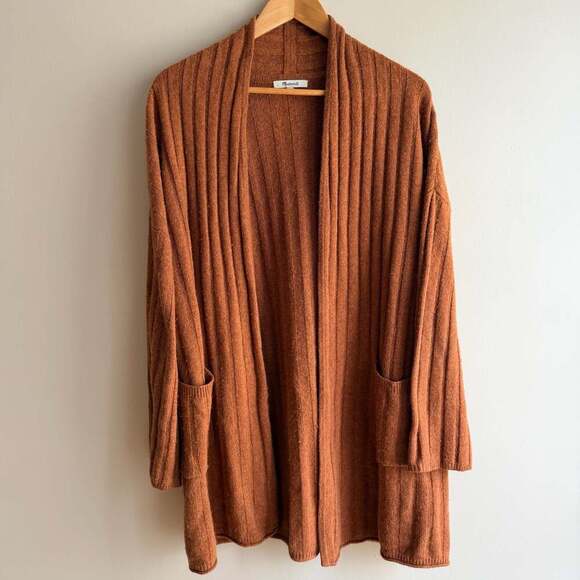 Madewell Sweaters - Madewell Piedmont Ribbed Cardigan Sweater in Rust Orange- Size Large